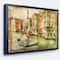 Designart - Vintage Venice - Digital Art Landscape Canvas Print in Black Frame